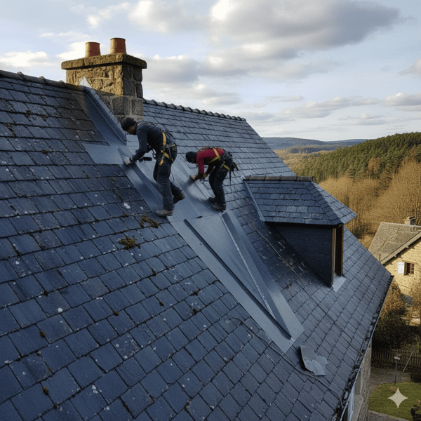 Pose de solin en plomb et traitement de noue à Froideconche : amélioration de l’étanchéité de toiture